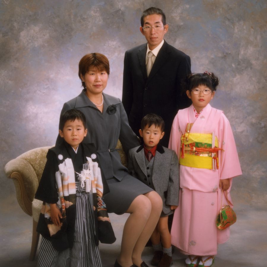 2002年5人家族写真七五三