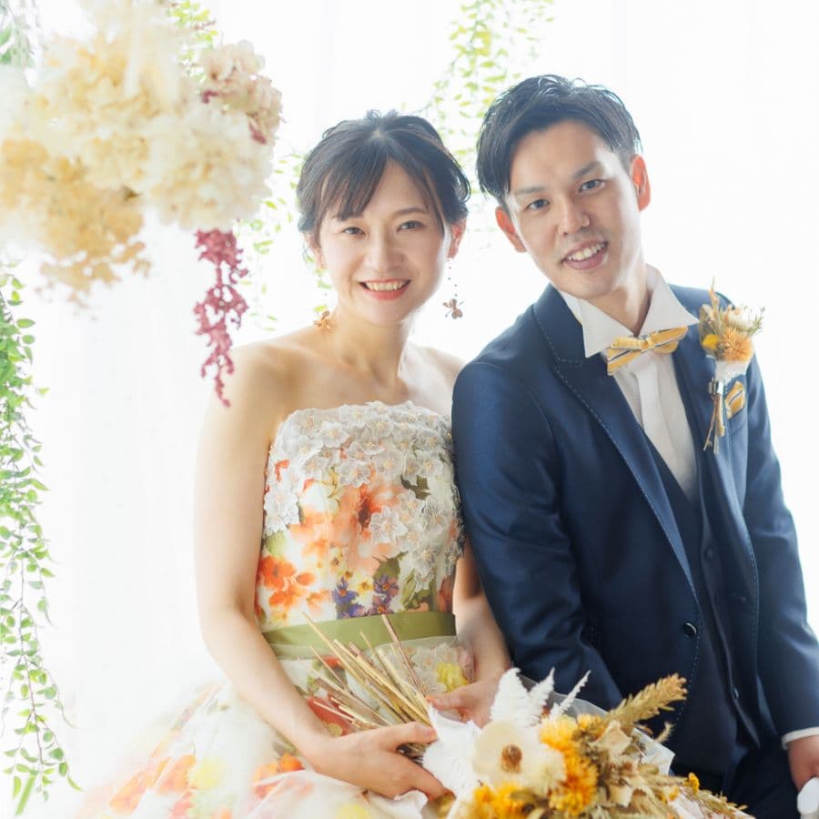 スタジオにて新郎新婦半身